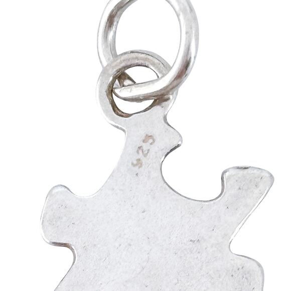 Vintage Sterling Silver 925 | Puzzle Piece Charm Pendant - Picture 5 of 7